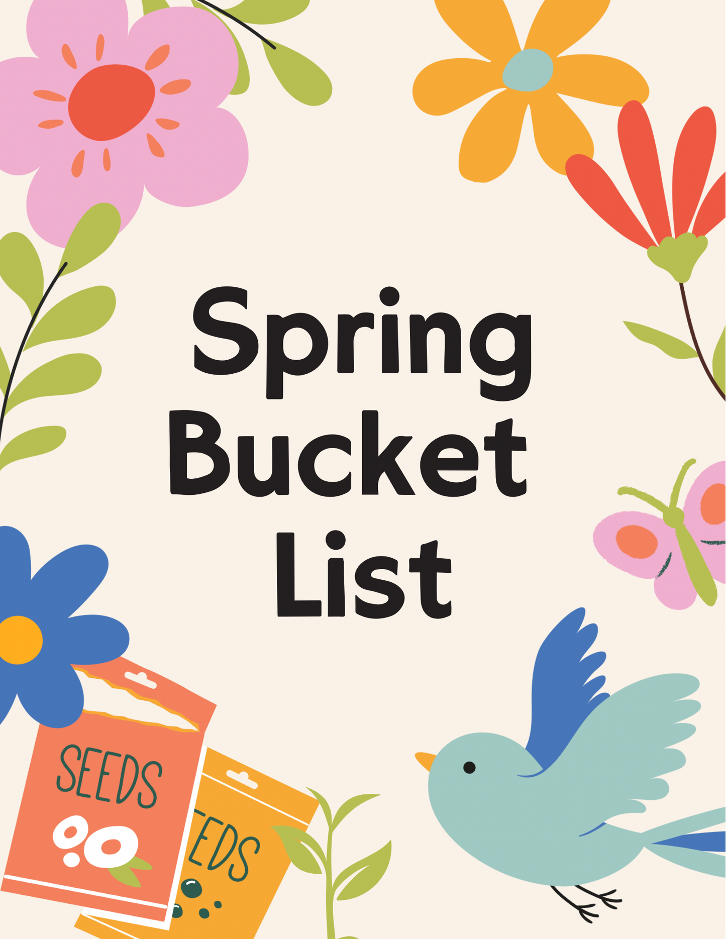 Spring Bucket List Printable