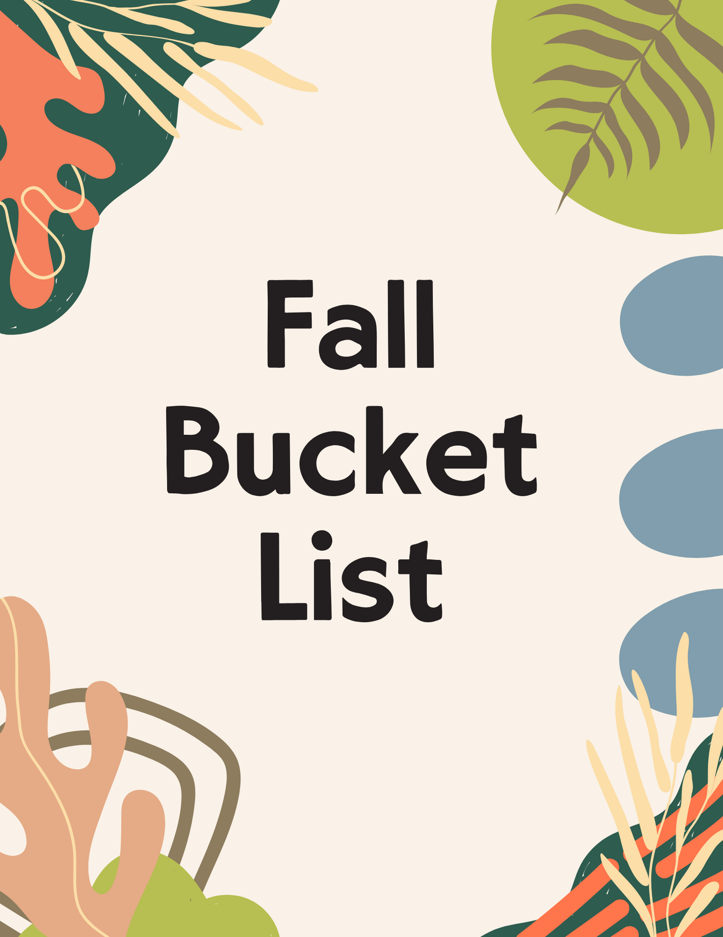 Fall Bucket List Printable