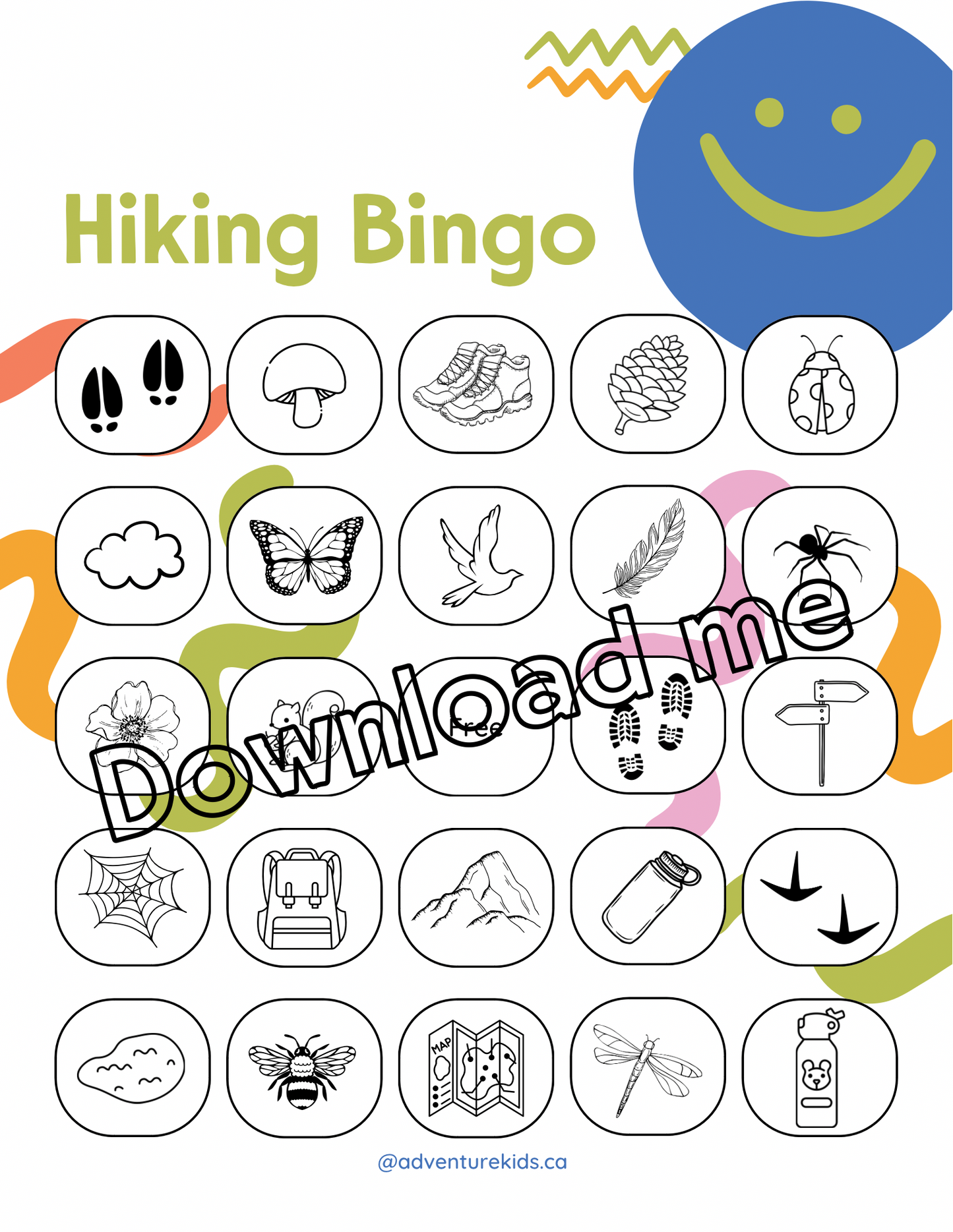 Hiking Bingo Printable